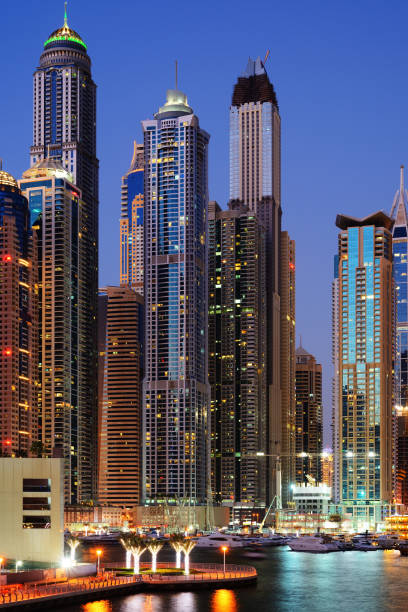 istock Skyscrapers of Dubai Marina at twilight. 853227124