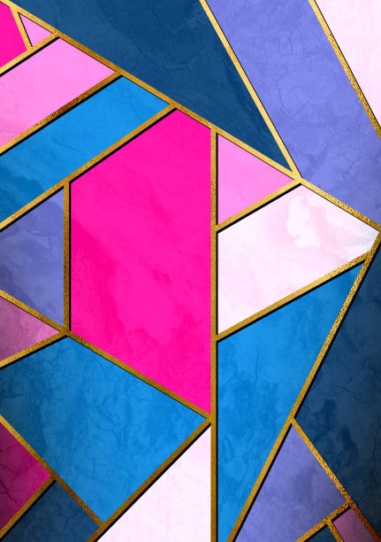 istock Modern colorful stylish abstract design poster with golden lines. 853253580