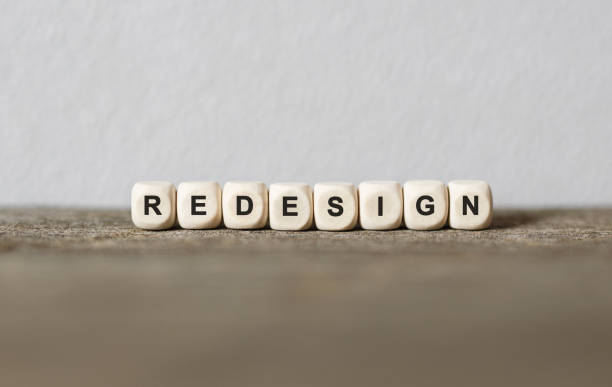 istock Word REDESIGN made with wood building blocks 853254400