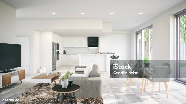 Modern Interior Stock Photo - Download Image Now - Living Room, Modern, Indoors