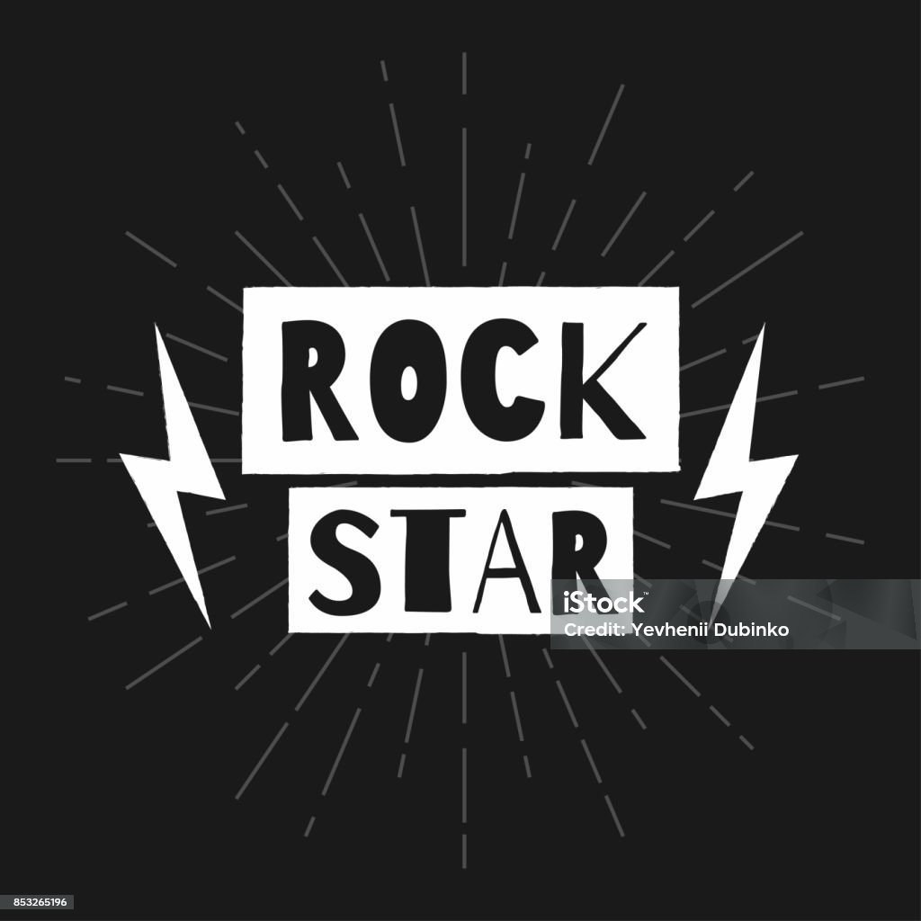 Rock star. Rock festival poster. Slogan graphic for t shirt Rock star. Rock festival poster. Slogan graphic for t shirt. Vector Rock Music stock vector