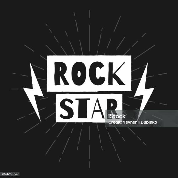 Rock Star Rock Festival Poster Slogan Graphic For T Shirt Stock Illustration - Download Image Now