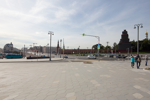 MOSCOW, RUSSIA - SEPTEMBER, 20 2017: Big Moskvoretsky bridge in a Moscow, Russia