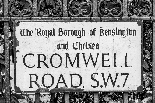 Beautiful London Street sign - Cromwell Road - travel photography