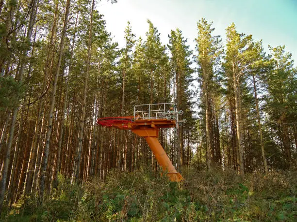 The site of an old, abandoned chairlif in Belokuriha (Altai).