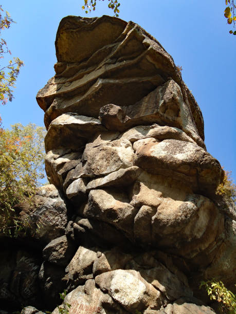 istock Naturally shaped inclined head in a rock. Face-shaped rock. 853271900