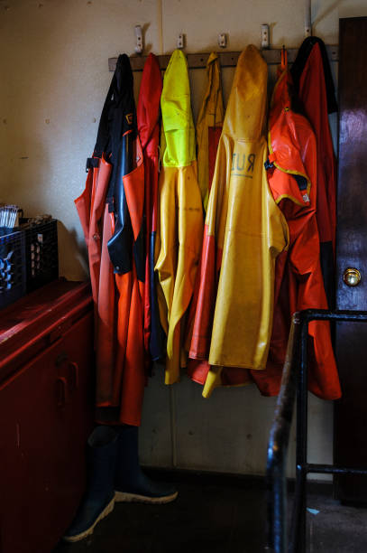 istock Foul weather gear oilskins oilies 853278856