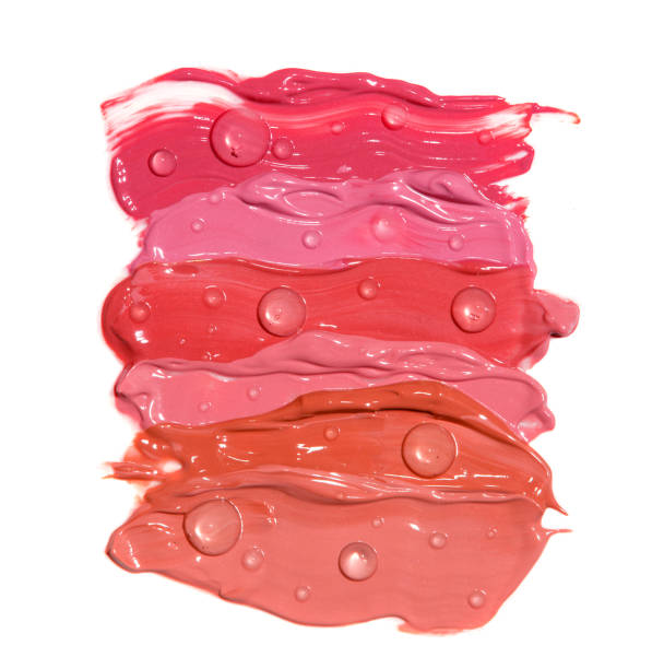 istock Smudged lipstick isolated on white background 853281462