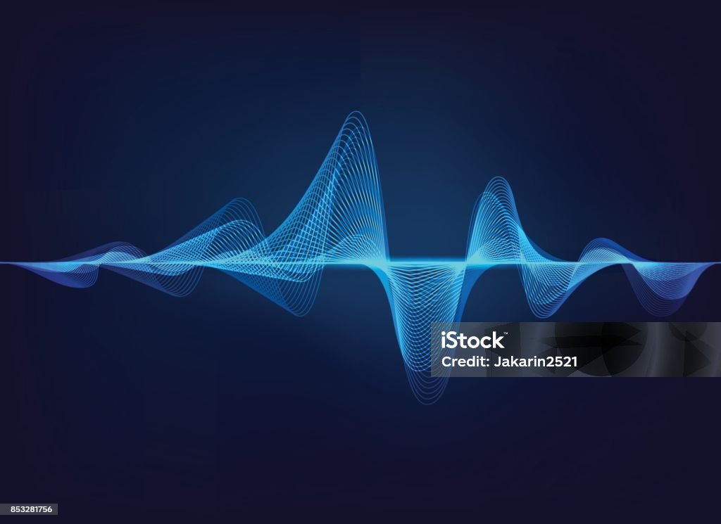 sound Wave abstract digital green blue equalizer, sound wave pattern element Wave Pattern stock vector
