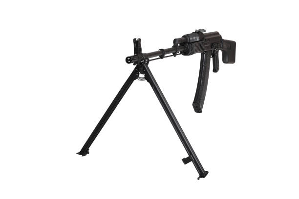 istock Weapon - Assault rifle on a bipod. Isolated 853282292