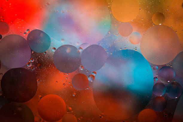 istock Macro oil and water multi colored abstract background 853293730