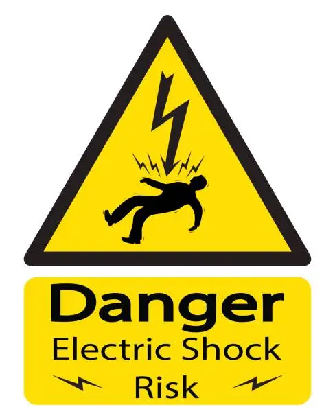 Vector illustration of Electrocuted Man Risk Sign