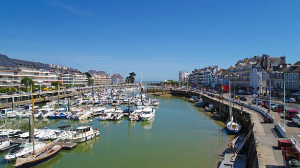 Aerial photo of Le Pouliguen port stock photo
