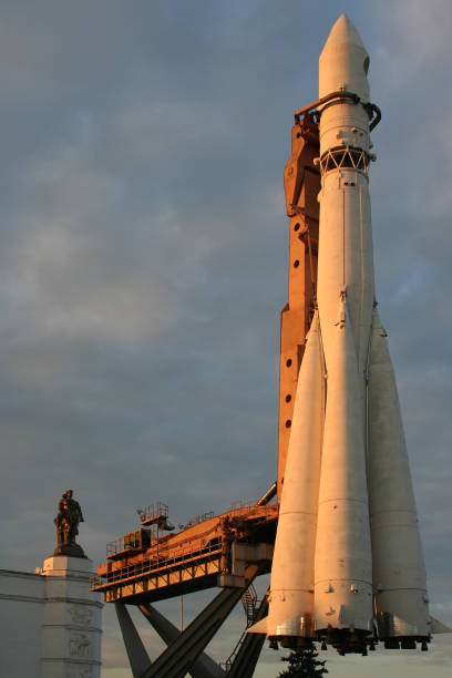 istock Carrier rocket Vostok on the Moscow Exhibition Center 853319108