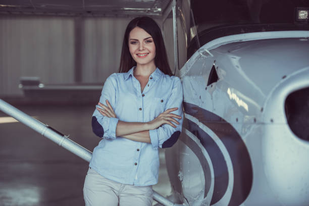 istock Woman and aircraft 853319146