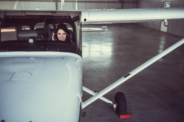 istock Woman and aircraft 853328410