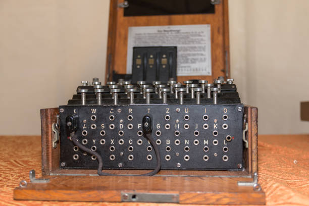 l'enigma cipher coding machine della seconda guerra mondiale - allied forces foto e immagini stock