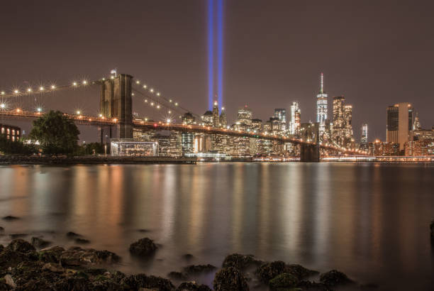 istock Tribute in Light, the twin Beams 853340360