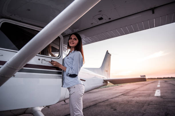 istock Woman and aircraft 853344604