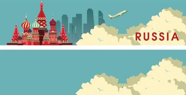 Vector illustration of Travel Russia Banner