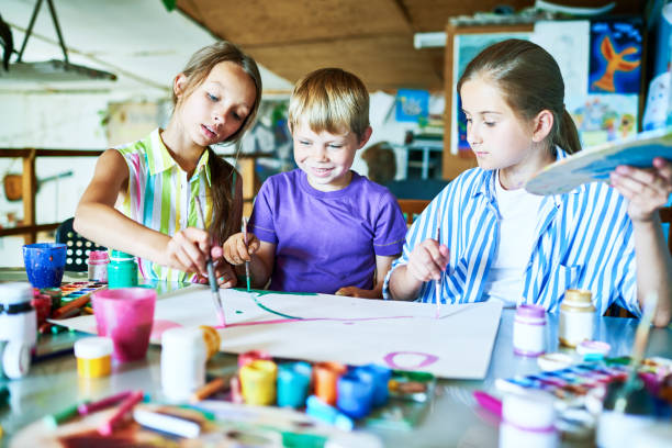 istock Children Painting in Art Class 853376868