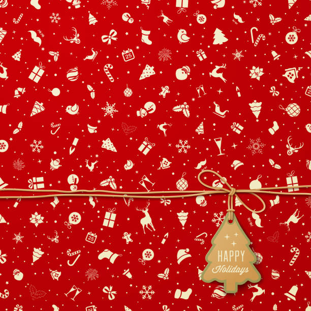 świąteczny wzór świąteczny - wrapping gift christmas wrapping paper stock illustrations