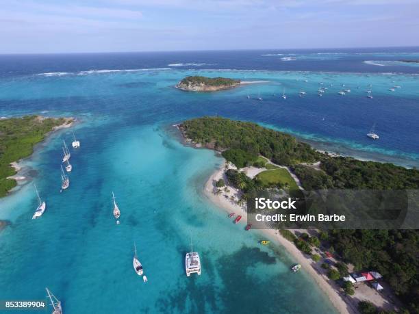 Sky View Tobago Cays Stock Photo - Download Image Now - Tobago Cays, Aerial View, Saint Vincent And The Grenadines