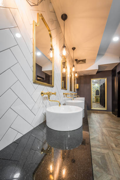 istock Public toilet in modern hotel interior 853390032