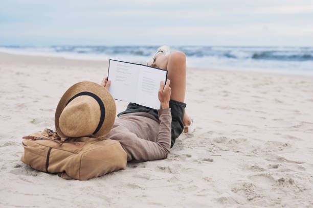 Girl resting on a beach