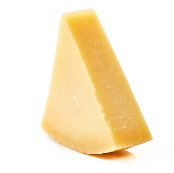 istock Piece of Parmesan cheese on white background 853402316