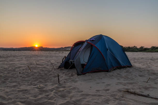 istock Campsite tent in river Manambolo 853412062