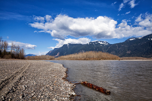 A sunny day in Fraser Valley near Chilliwack in spring of 2017