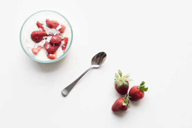 istock Strawberries and yogurt from above 853434810