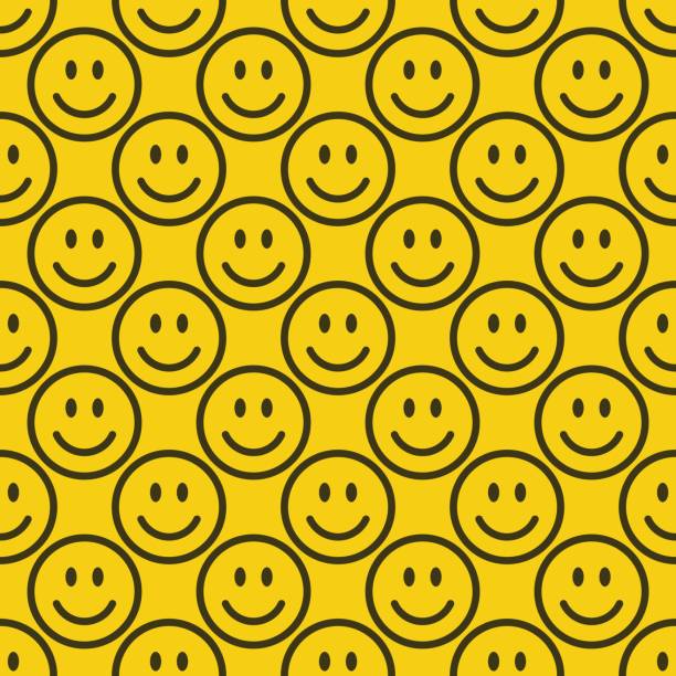 бесшовный шаблон смайликов - child smiley face smiling happiness stock illustrations
