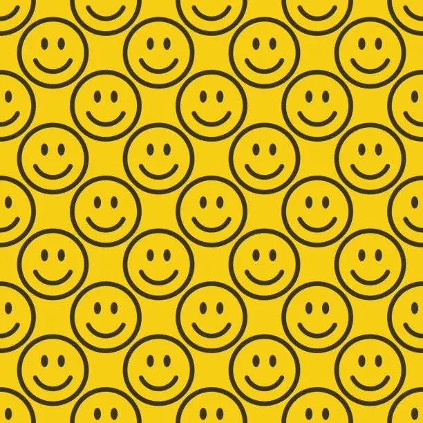 Vector illustration of Seamless emoji pattern