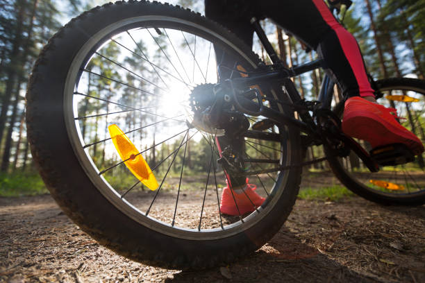 istock Woman riding a mountain bicycle 853468472