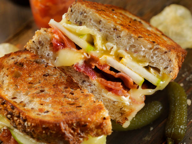 istock Grilled Cheese Sandwich with Bacon, Brie and Pear 853475202