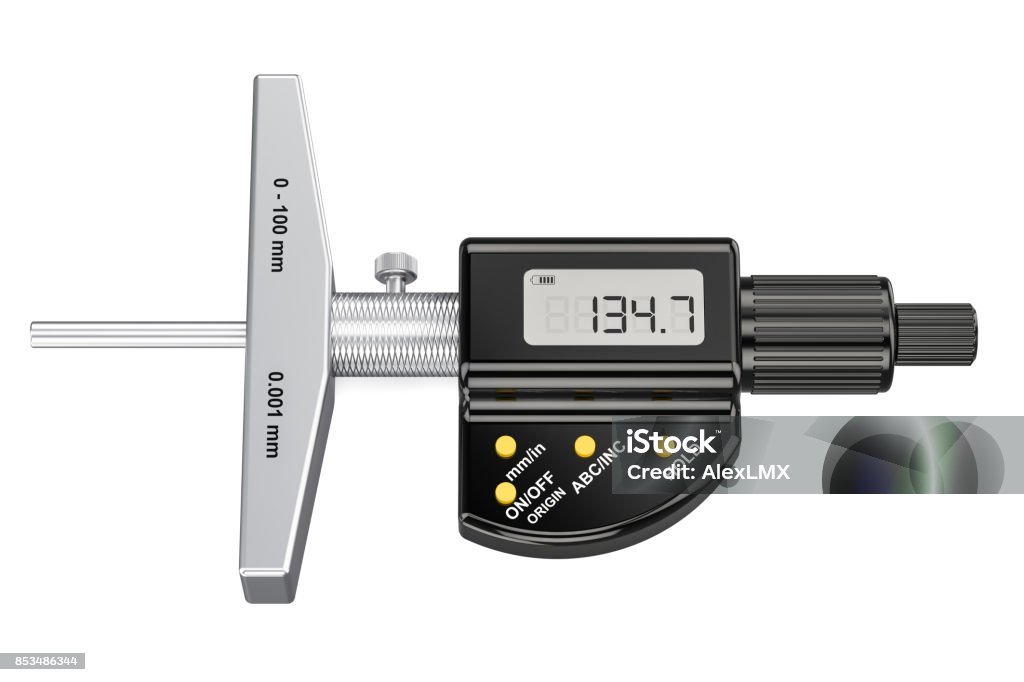 Depth Micr Digital Depth Micrometer 3d Rendering Isolated On White Background ...