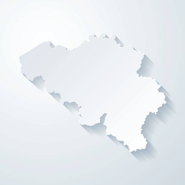 Map of Belgium with a realistic paper cut effect isolated on white background. Vector Illustration (EPS10, well layered and grouped). Easy to edit, manipulate, resize or colorize. Please do not hesitate to contact me if you have any questions, or need to customise the illustration. http://www.istockphoto.com/bgblue/