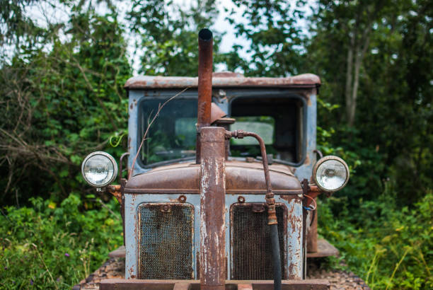 istock Old abandoned rusty tractor in the Carpathian mountains, Ukraine 853491646