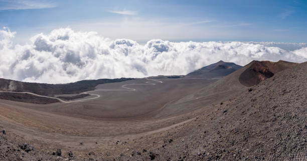 istock Panoramic view of the Mount Etna craters 853506932