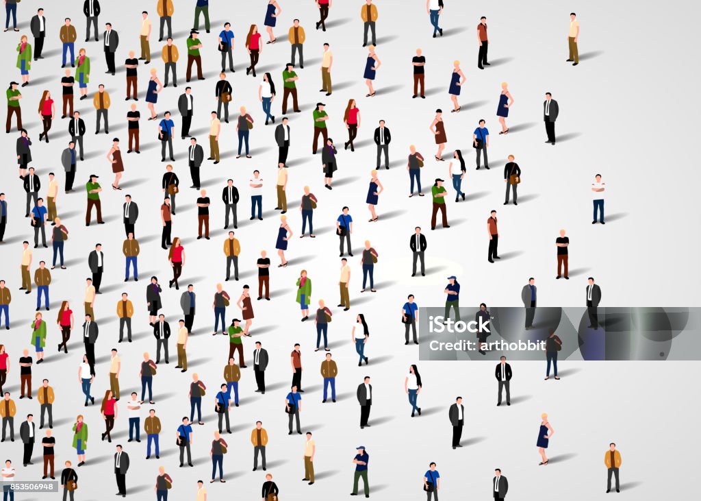 Large group of people. Large group of people on white background. Vector background Market - Retail Space stock vector