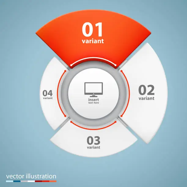 Vector illustration of Data 3d growth chart.