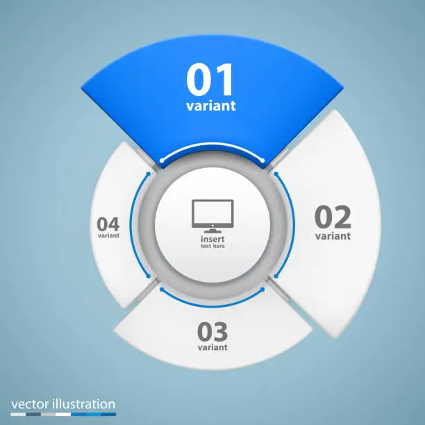 Vector illustration of Data 3d growth chart