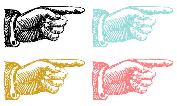zeigenden hand sammlung - zeigestab stock-grafiken, -clipart, -cartoons und -symbole