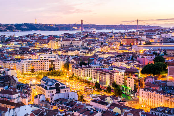 istock Sunset in Lisbon from the Senhora do Monte viewpoint 853568192