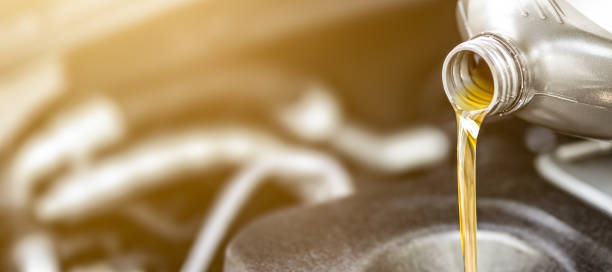 istock Motor oil pouring. 853583518