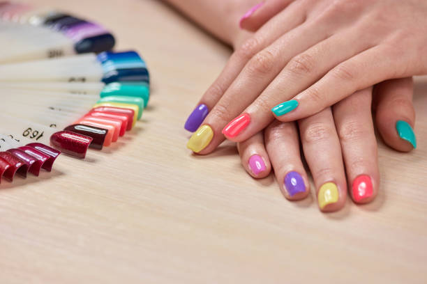istock Girls stylish summer manicure. 853589024