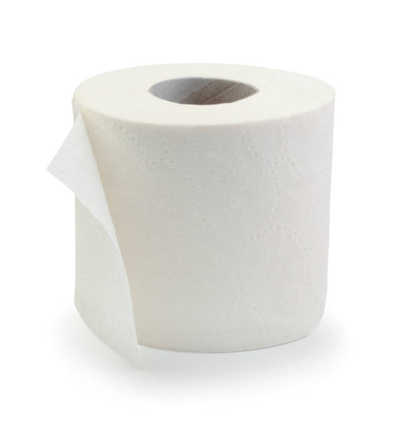 рулон туалетной бумаги изолированы - toilet paper стоковые фото и изображения