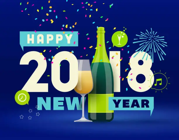 Vector illustration of New Year Greeting Card